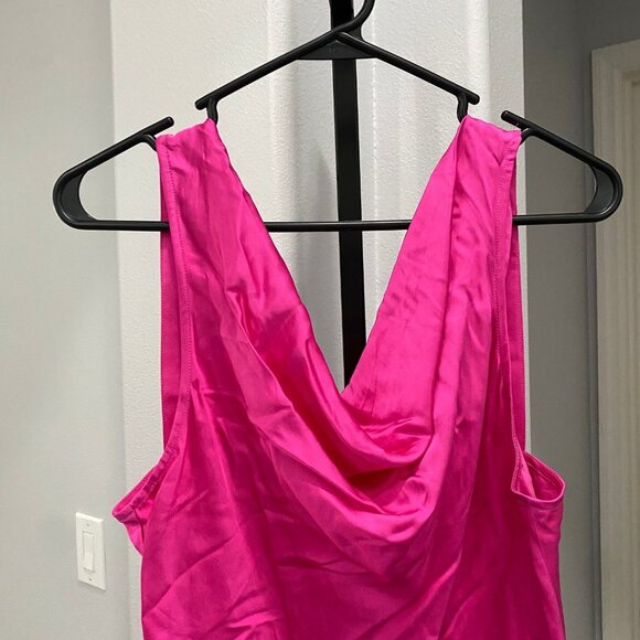 Chloe Kristyn 4111 Non-Stretch Cami Cowl Neck Blouse Pink Women's Size S NEW • - Picture 2 of 5